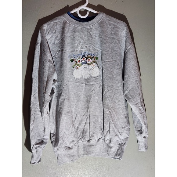 Crable Sportswear Sweaters - Vintage M & C Sportswear Snowman Gray Sweater Size: L